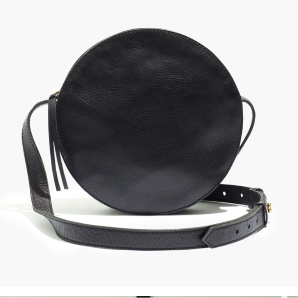 Madewell Black Crossbody Bag Simple Circle Tamborine - Picture 2 of 7